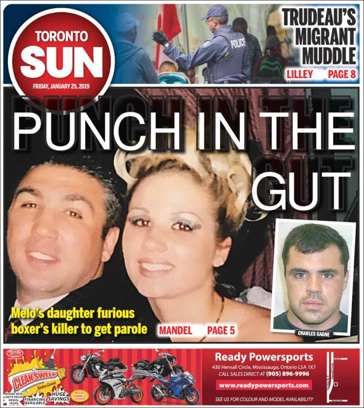 Portada de The Toronto Sun (Canadá)