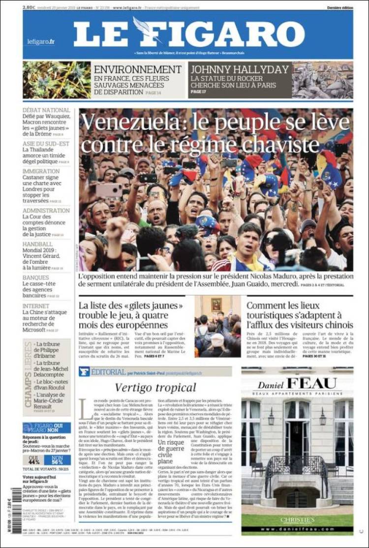 Portada de Le Figaro (Francia)