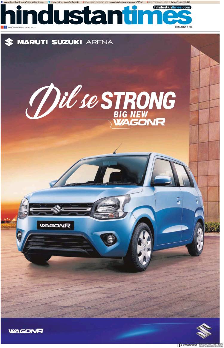 Portada de Hindustan Times (India)