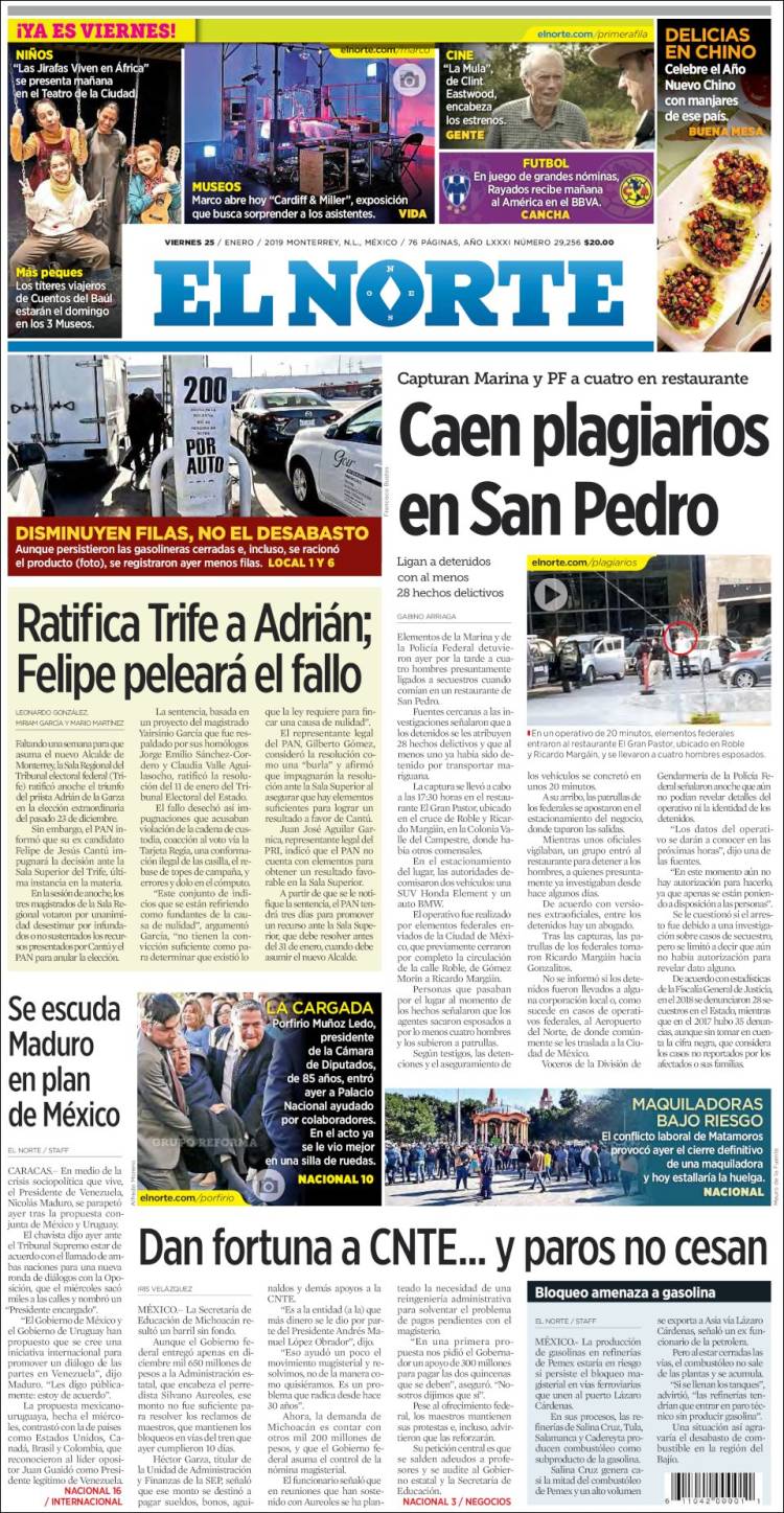 Portada de El Norte (México)