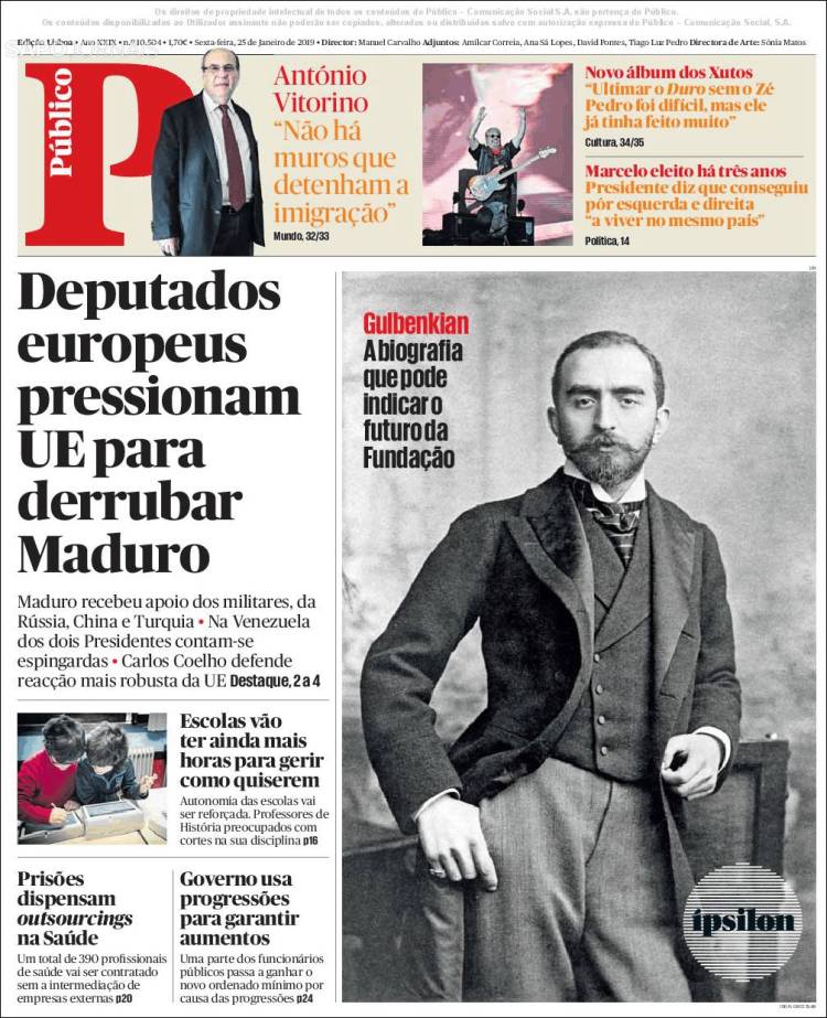 Portada de Público (Portugal)