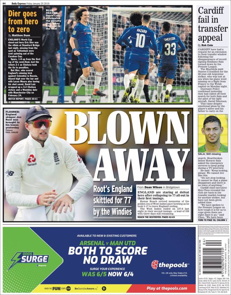 Portada de Express Sport (Reino Unido)