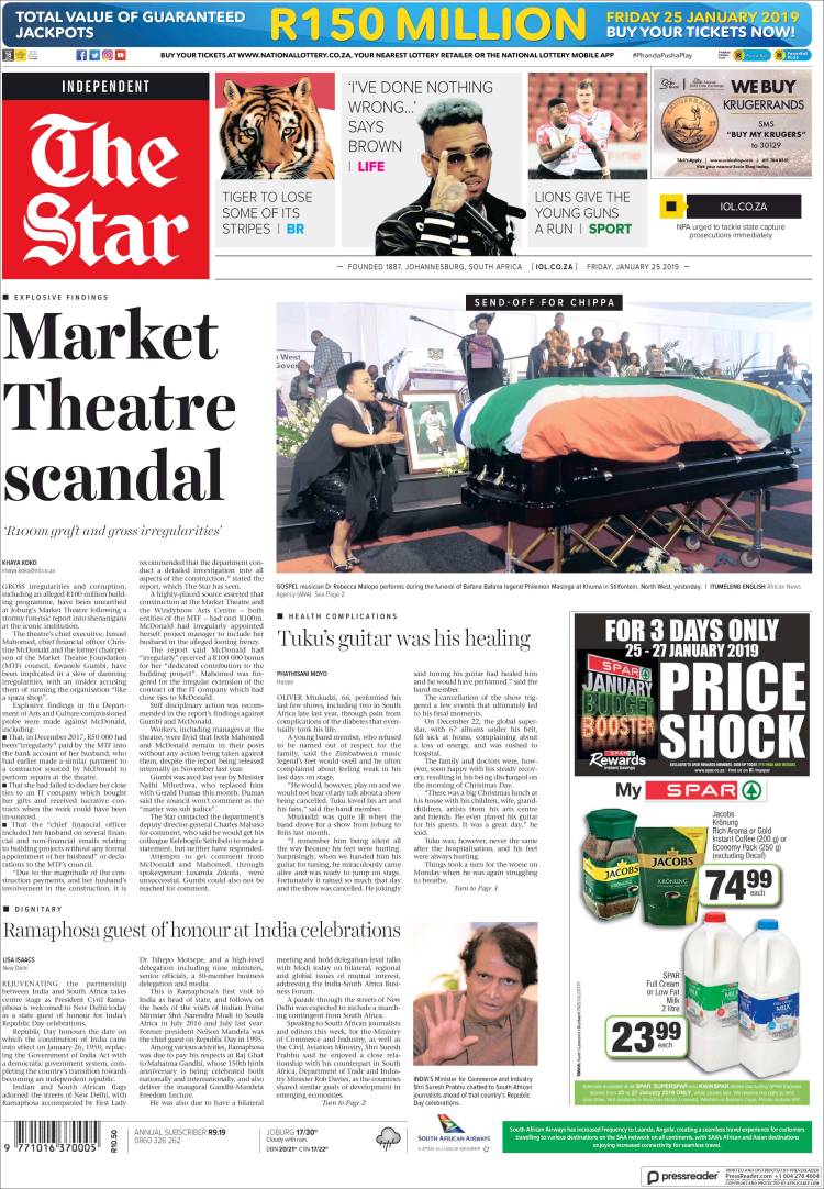 Portada de The Star (Sud&aacute;frica)