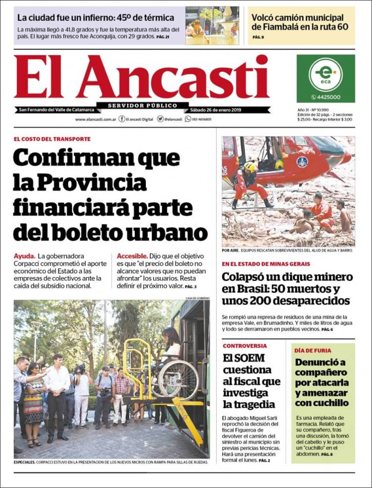 Portada de El Ancasti (Argentina)