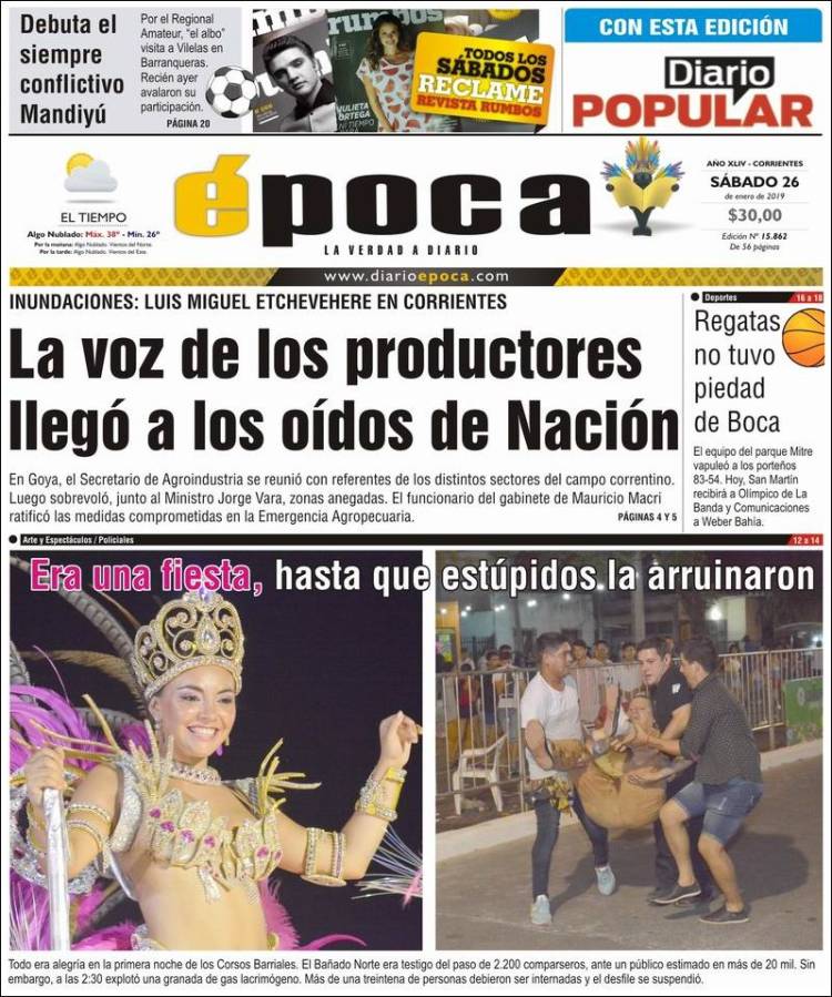 Portada de Diario Época (Argentina)