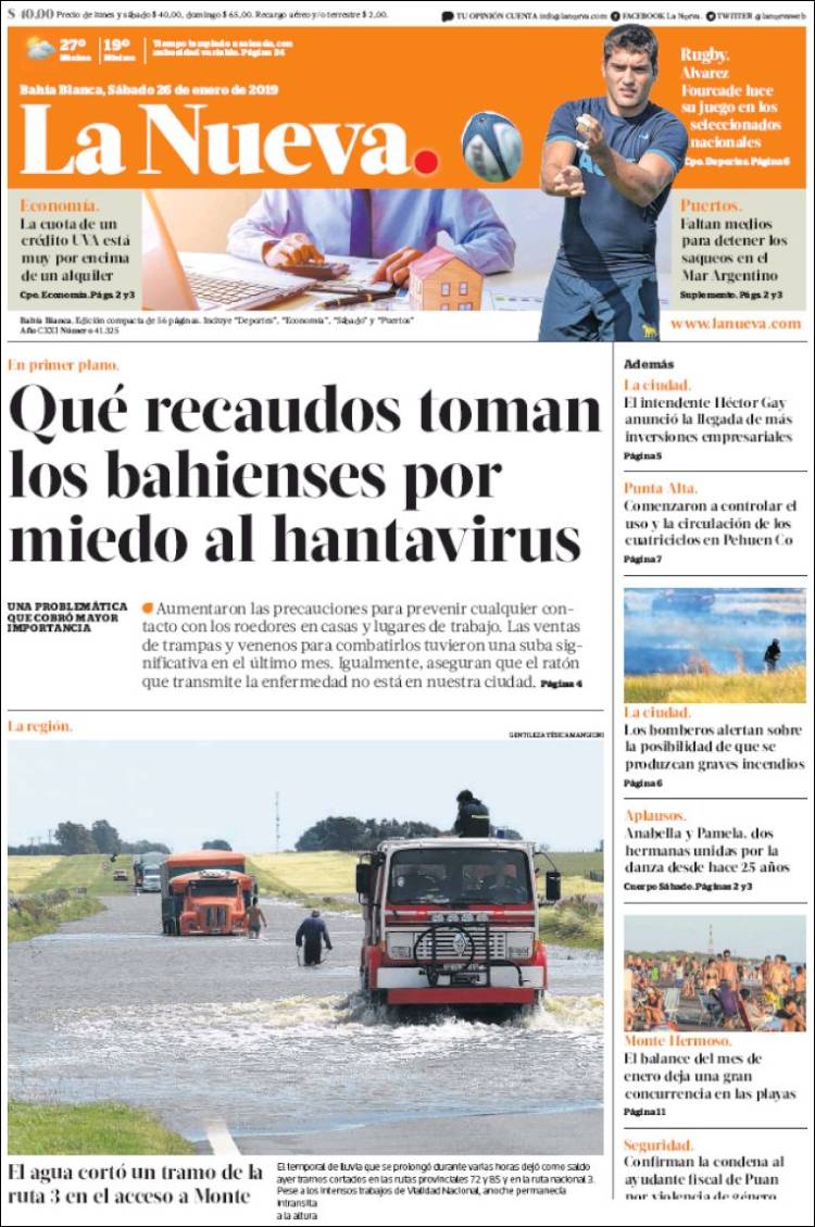 Portada de La Nueva Provincia (Argentina)