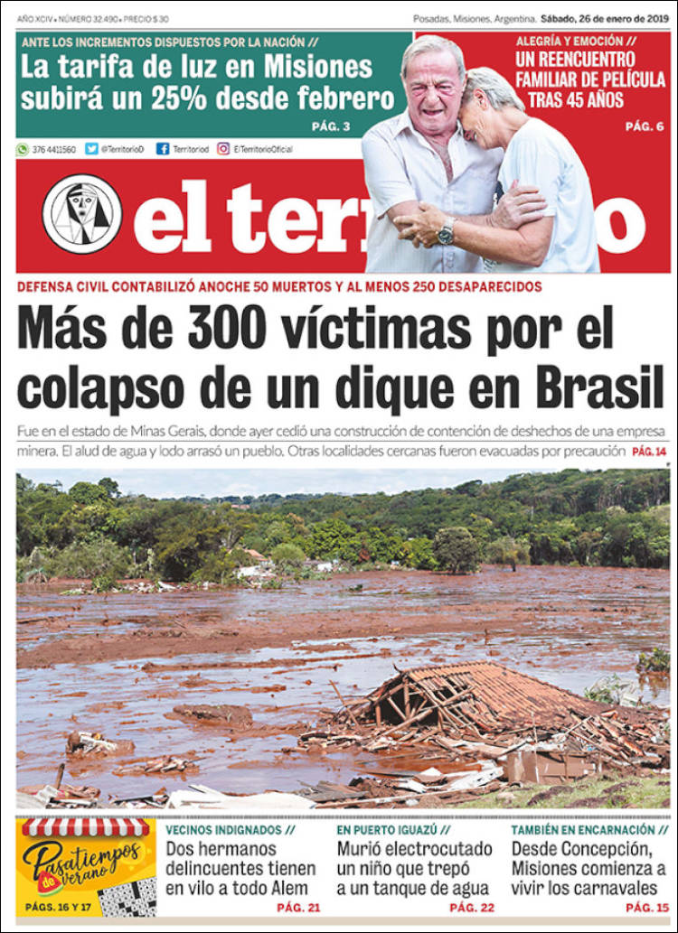 Portada de El Territorio (Argentina)