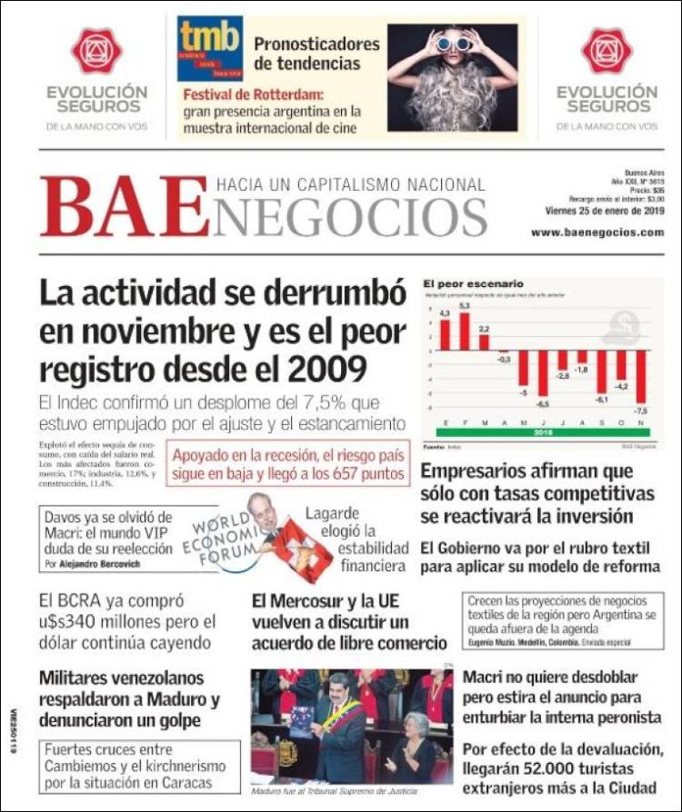 Portada de Buenos Aires Económico (Argentina)