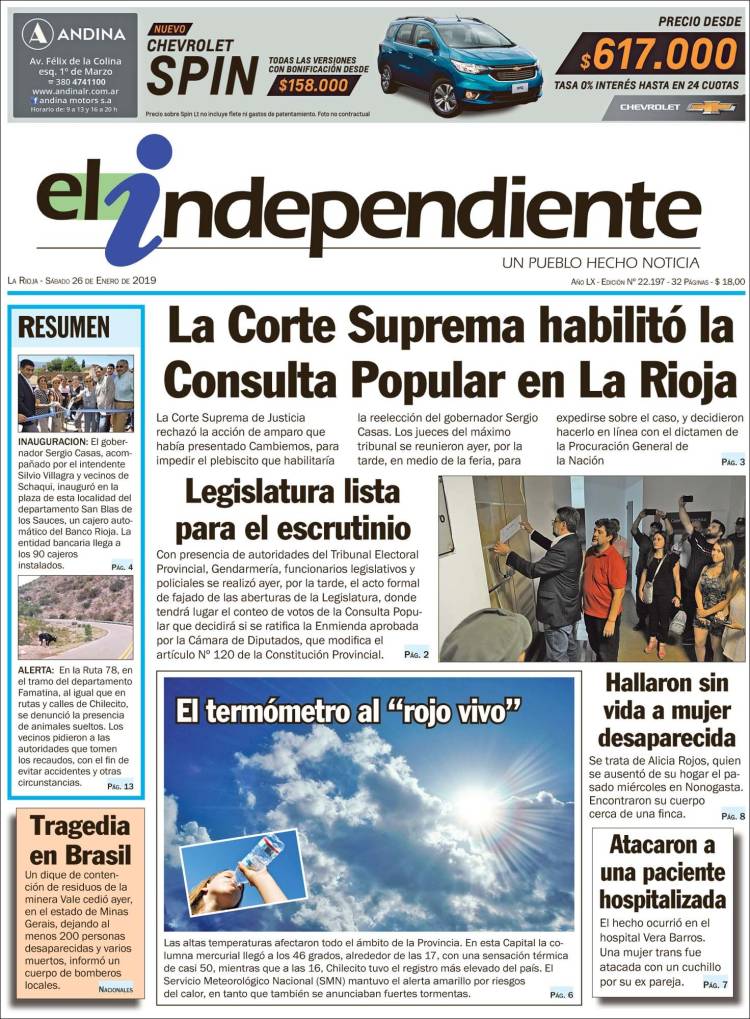 Portada de El Independiente (Argentina)