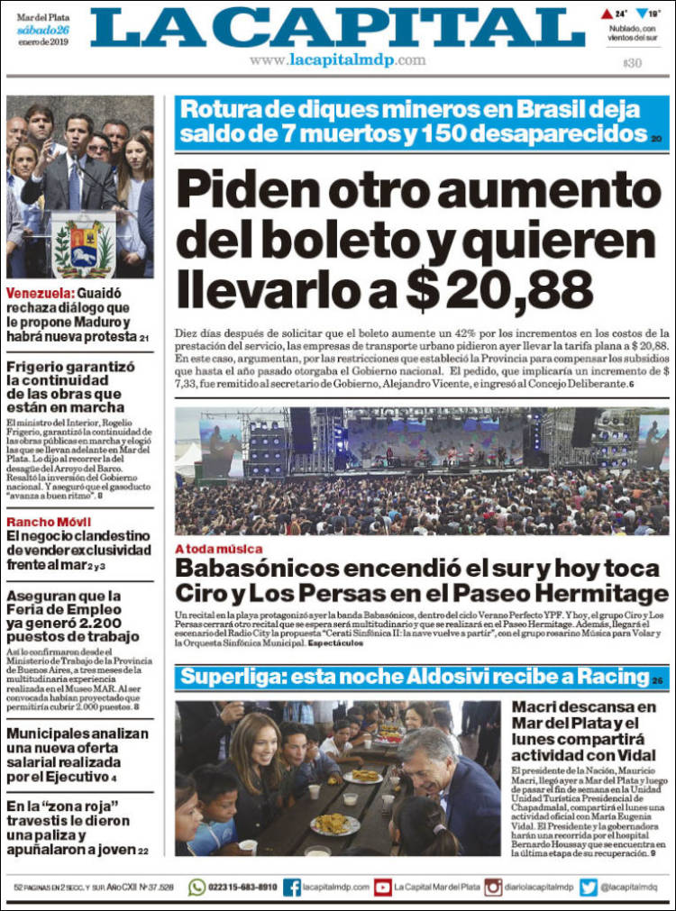 Portada de Diario La Capital - Mar del Plata (Argentina)