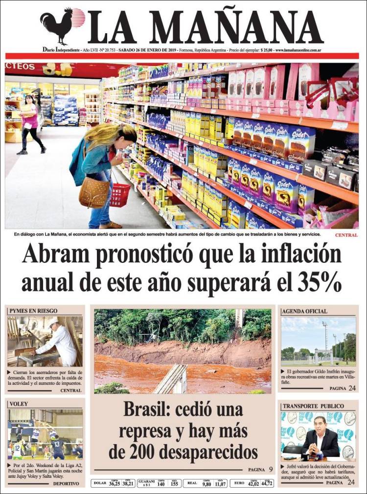 Portada de Diario La Mañana (Argentina)