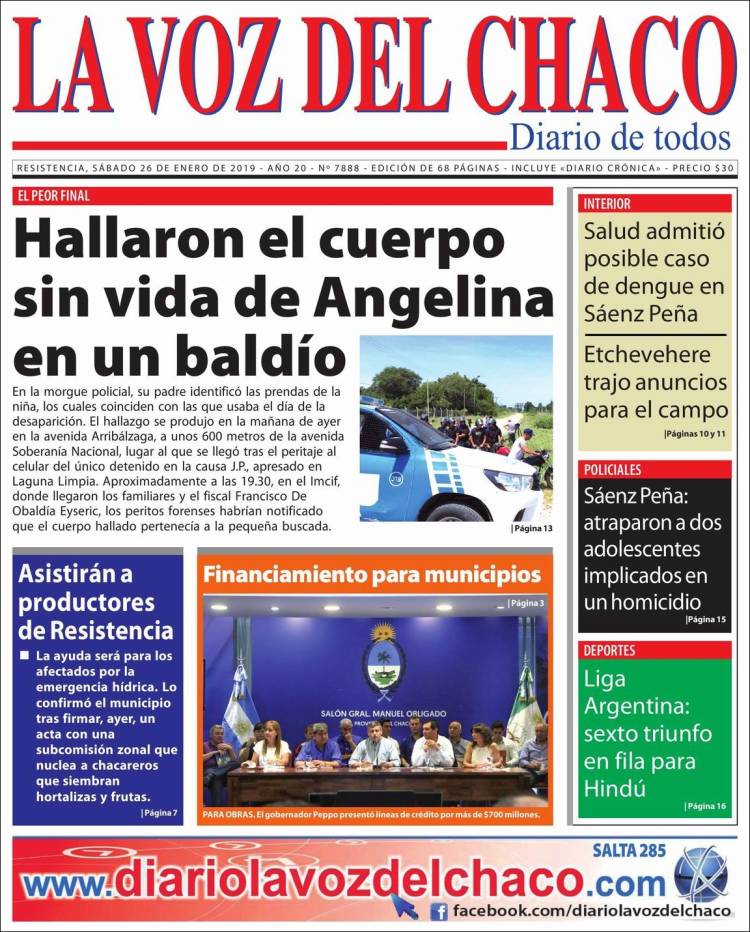 Portada de La Voz del Chaco (Argentina)