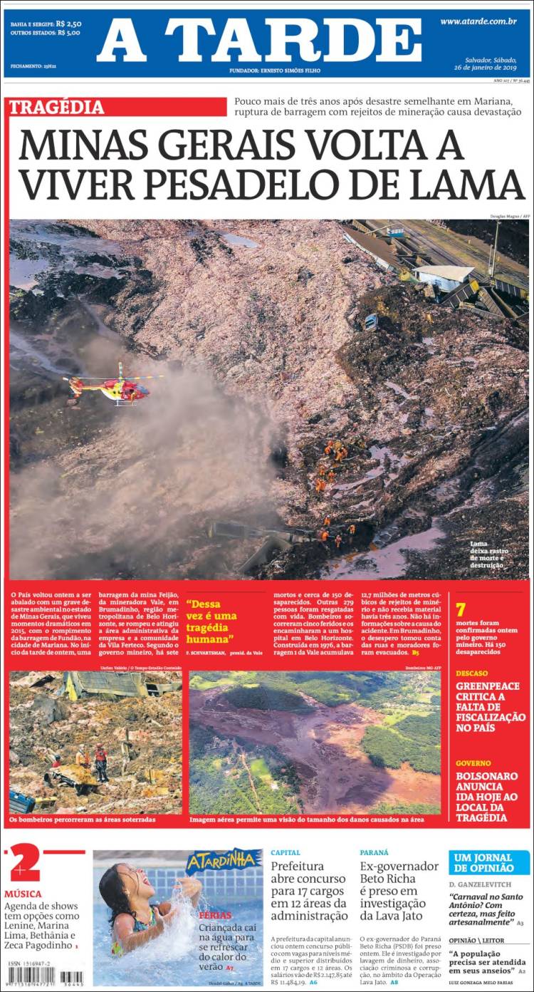 Portada de Diário A Tarde (Brasil)