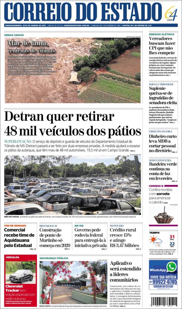 Portada de Correio do Estado (Brasil)