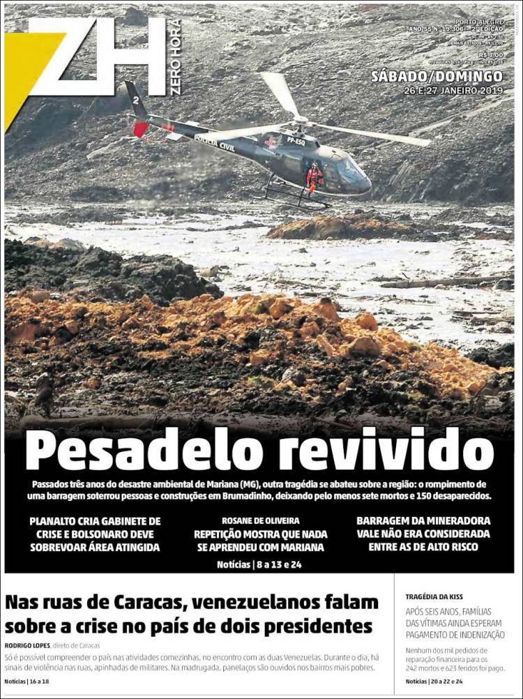 Portada de Zero Hora (Brasil)