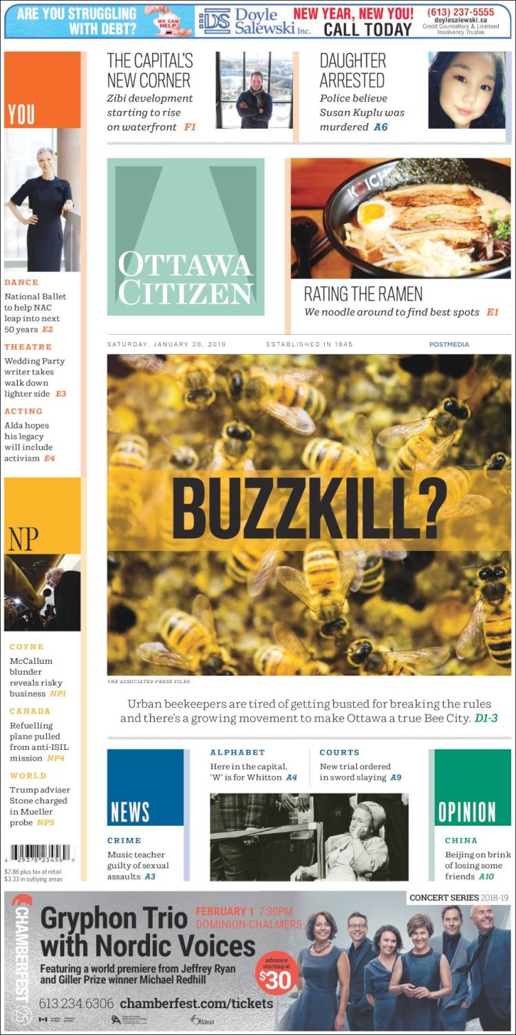 Portada de Ottawa Citizen (Canadá)