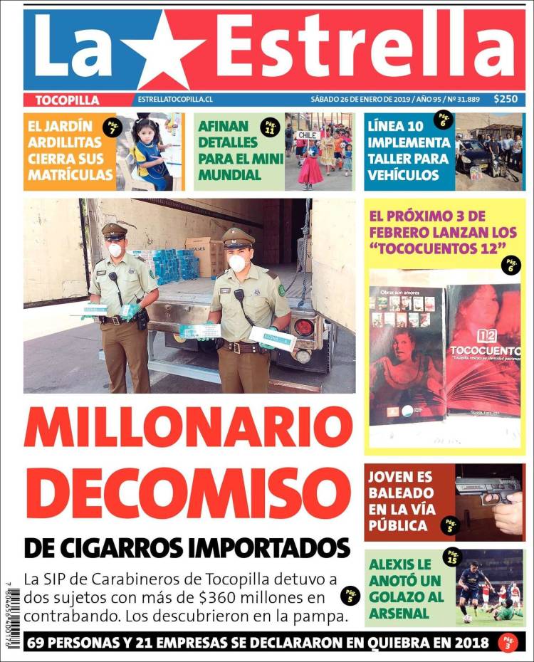 Portada de La Estrella de Tocopilla (Chile)