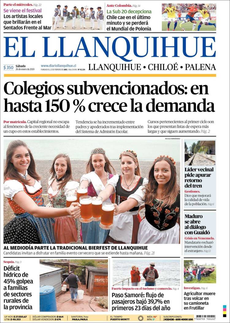 Portada de El Llanquihue (Chile)