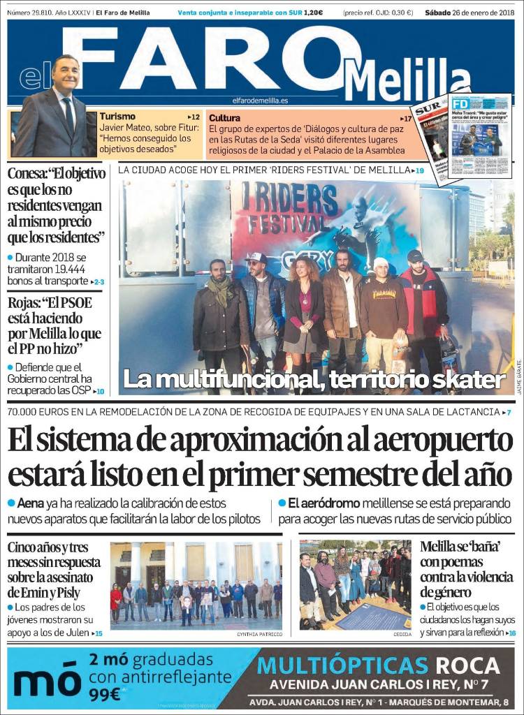 Portada de El Faro de Melilla (Espa&ntilde;a)