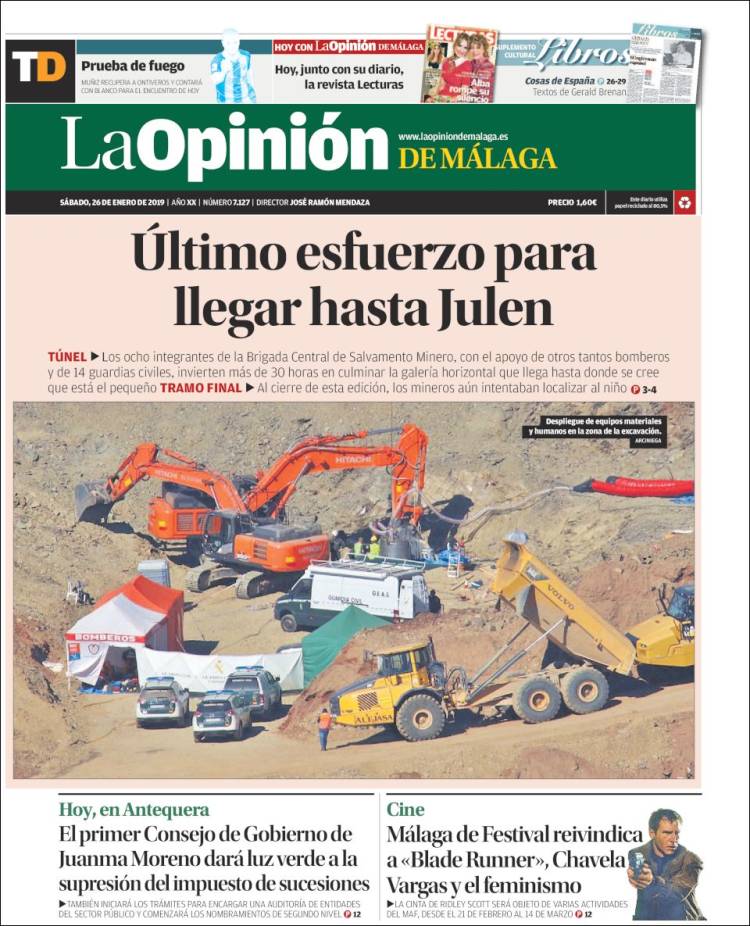 Portada de La Opinión de Málaga (Espa&ntilde;a)