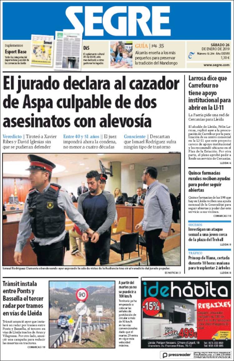 Portada de Segre  (Espa&ntilde;a)