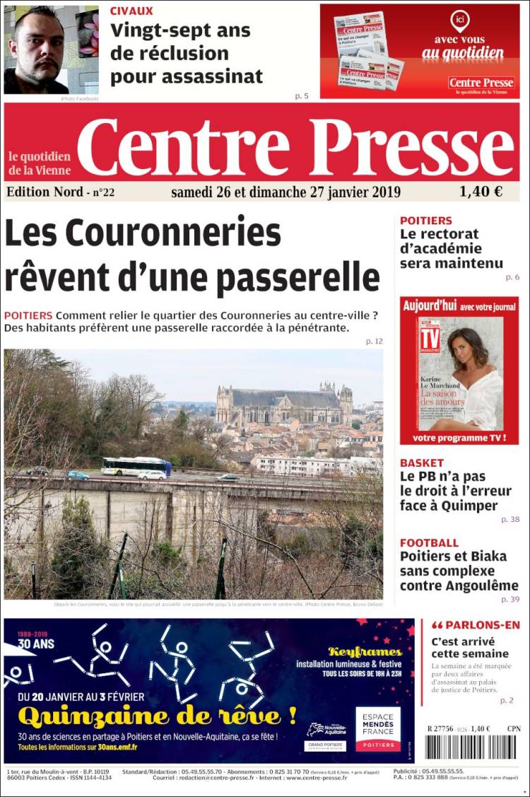 Portada de La Nouvelle Republique (Francia)