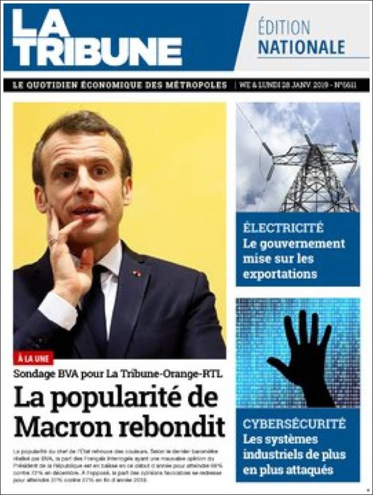 Portada de La Tribune (Francia)