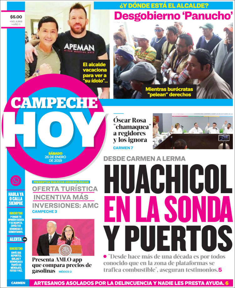 Portada de Campeche Hoy (México)