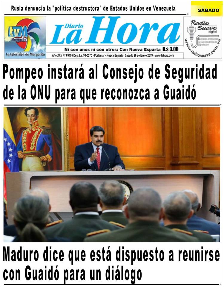 Portada de La Hora (Venezuela)