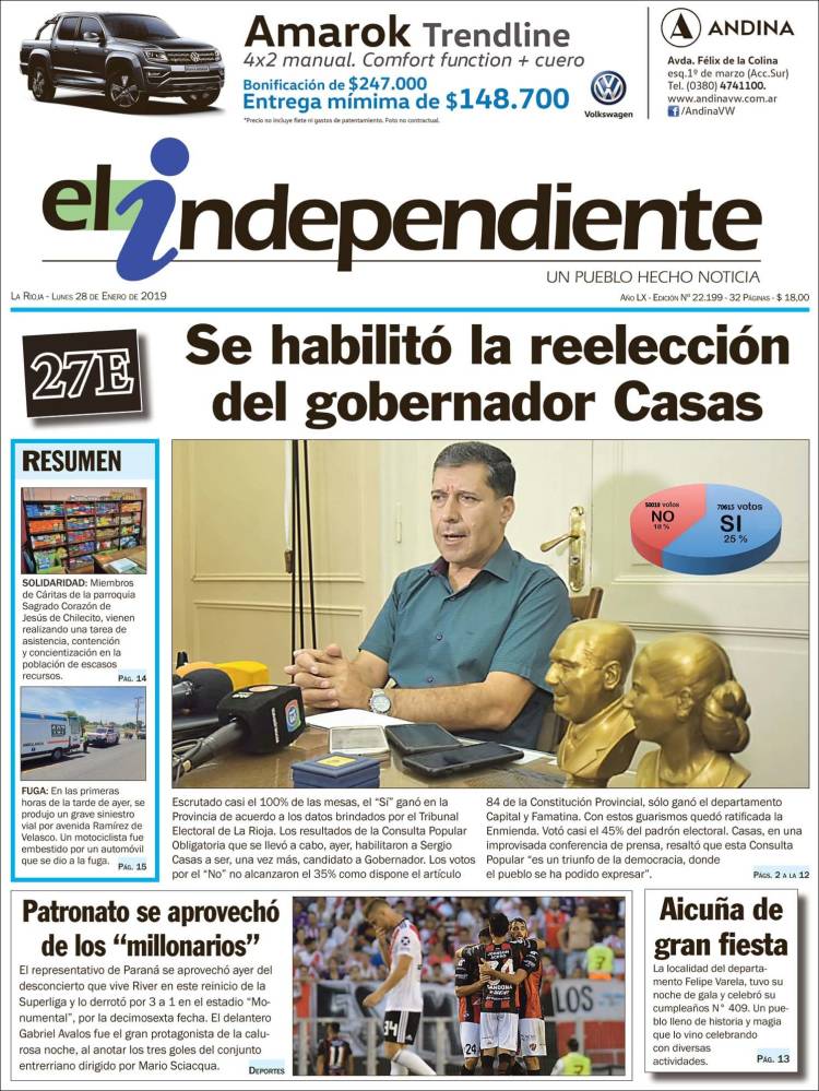 Portada de El Independiente (Argentina)