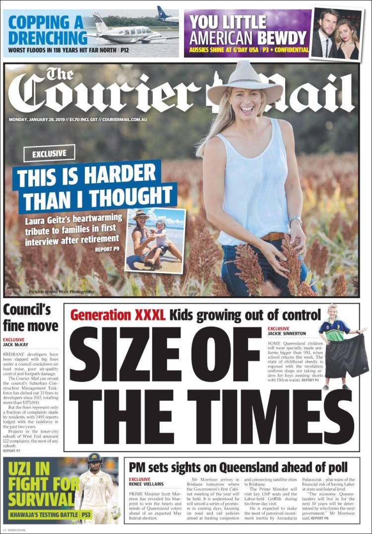 Portada de The Courier-Mail (Australia)