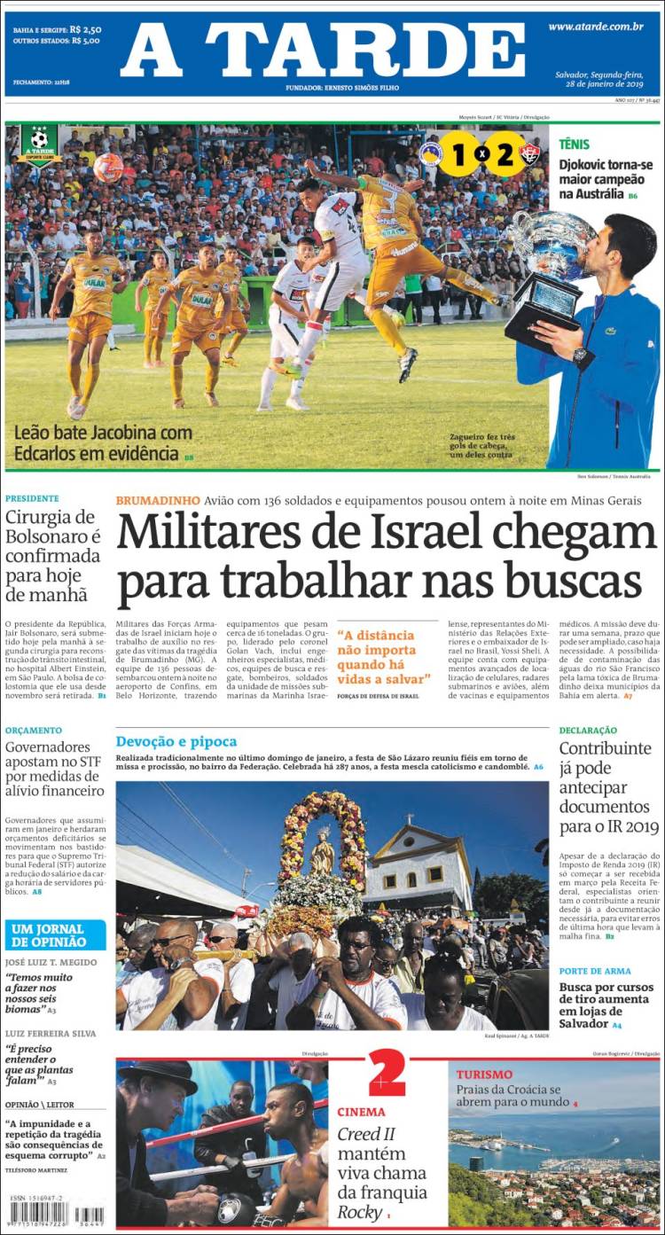 Portada de Diário A Tarde (Brasil)