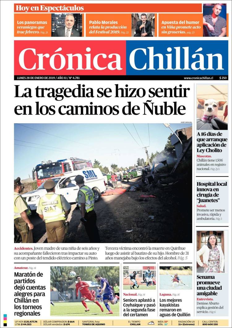 Portada de Crónica Chillán (Chile)