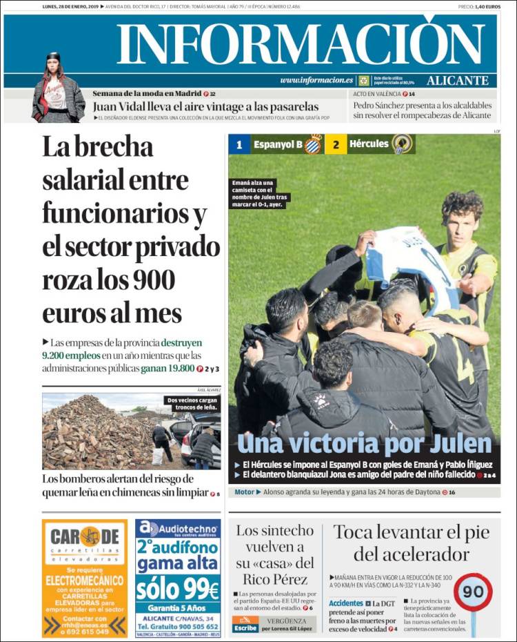 Portada de Diario Información (España)