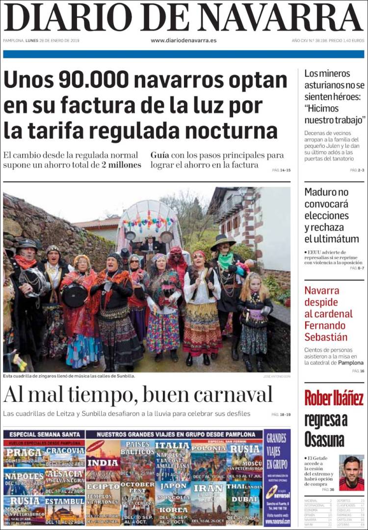 Portada de Diario de Navarra (España)