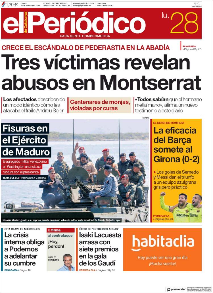 Portada de El Periódico (España)