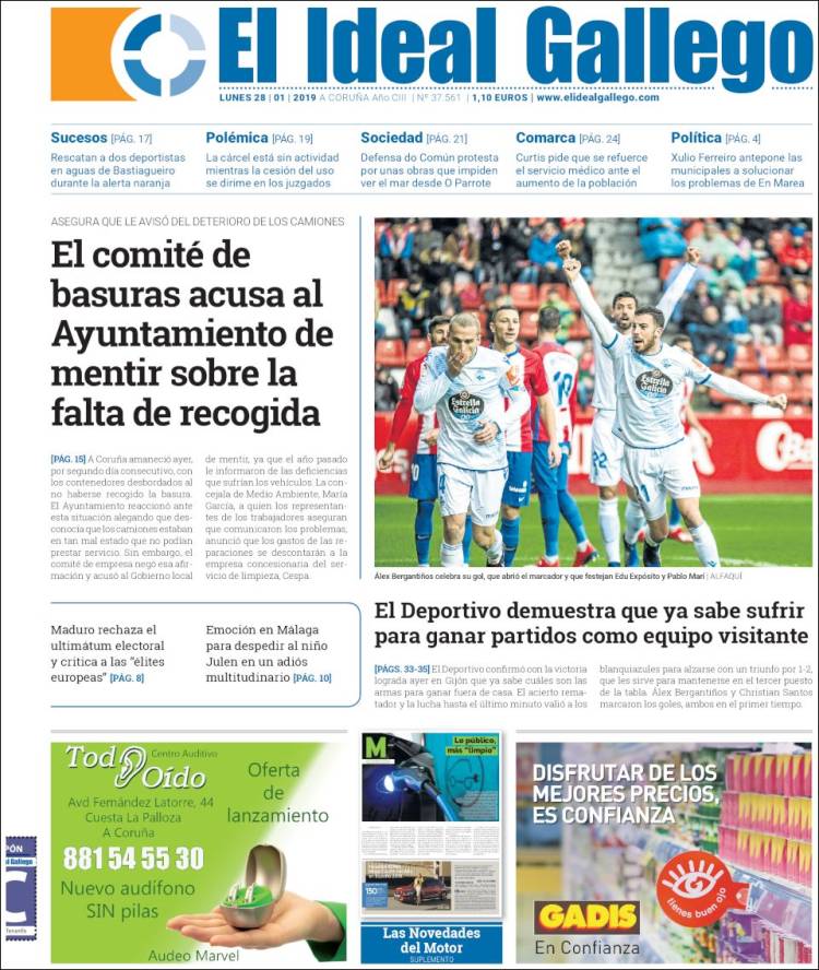 Portada de El Ideal Gallego (España)
