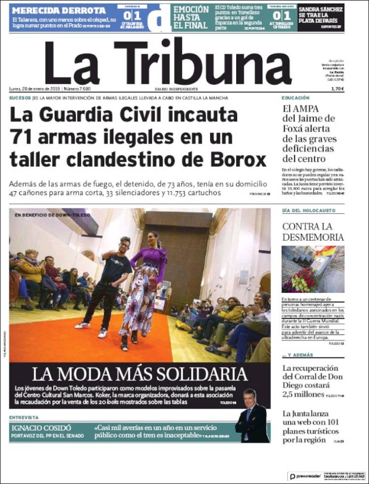 Portada de La Tribuna de Toledo (España)