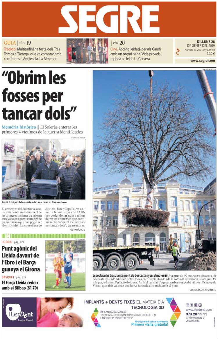 Portada de Segre (España)