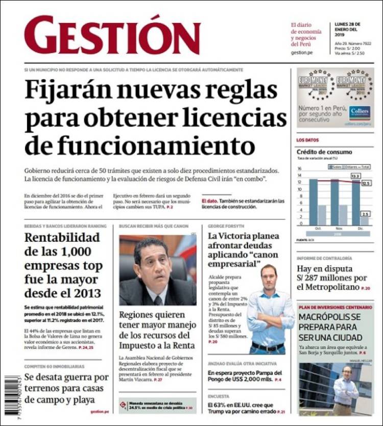Portada de Diario Gestión (Per&uacute;)