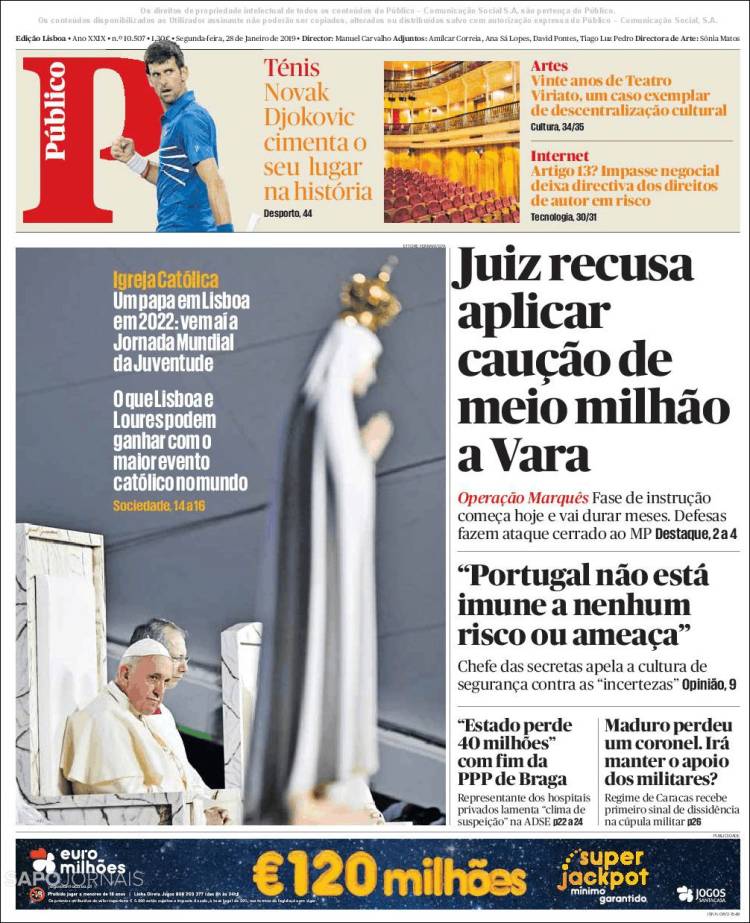 Portada de Público (Portugal)