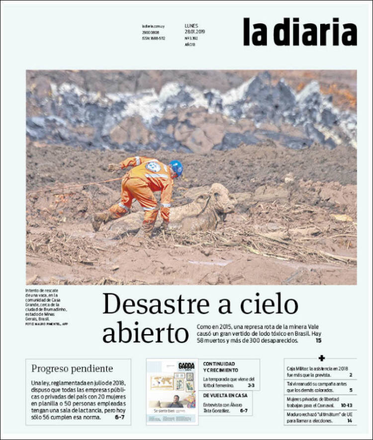 Portada de La Diaria (Uruguay)