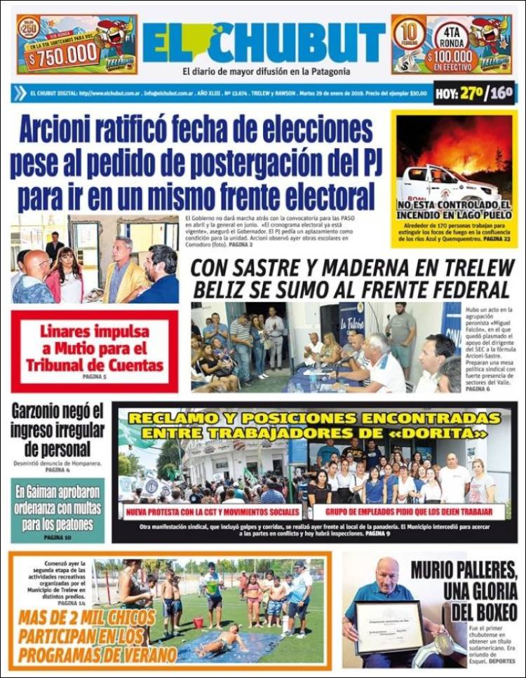 Portada de El Chubut (Argentina)