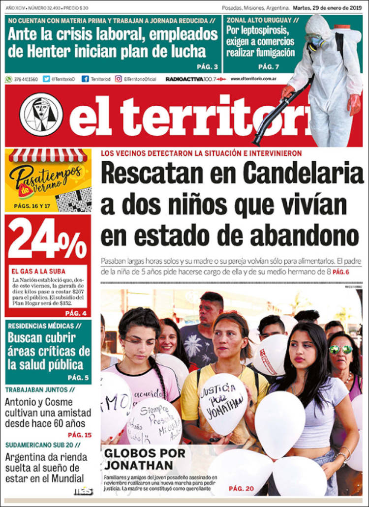 Portada de El Territorio (Argentina)