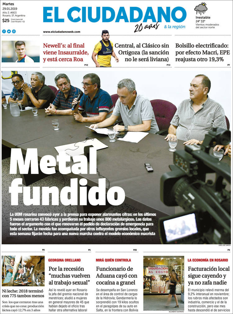 Portada de Diario El Ciudadano (Argentina)