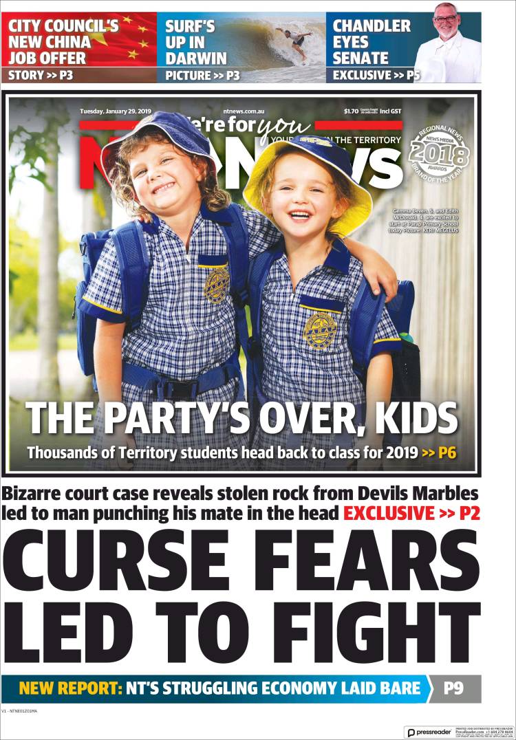 Portada de Northern Territory News (Australia)