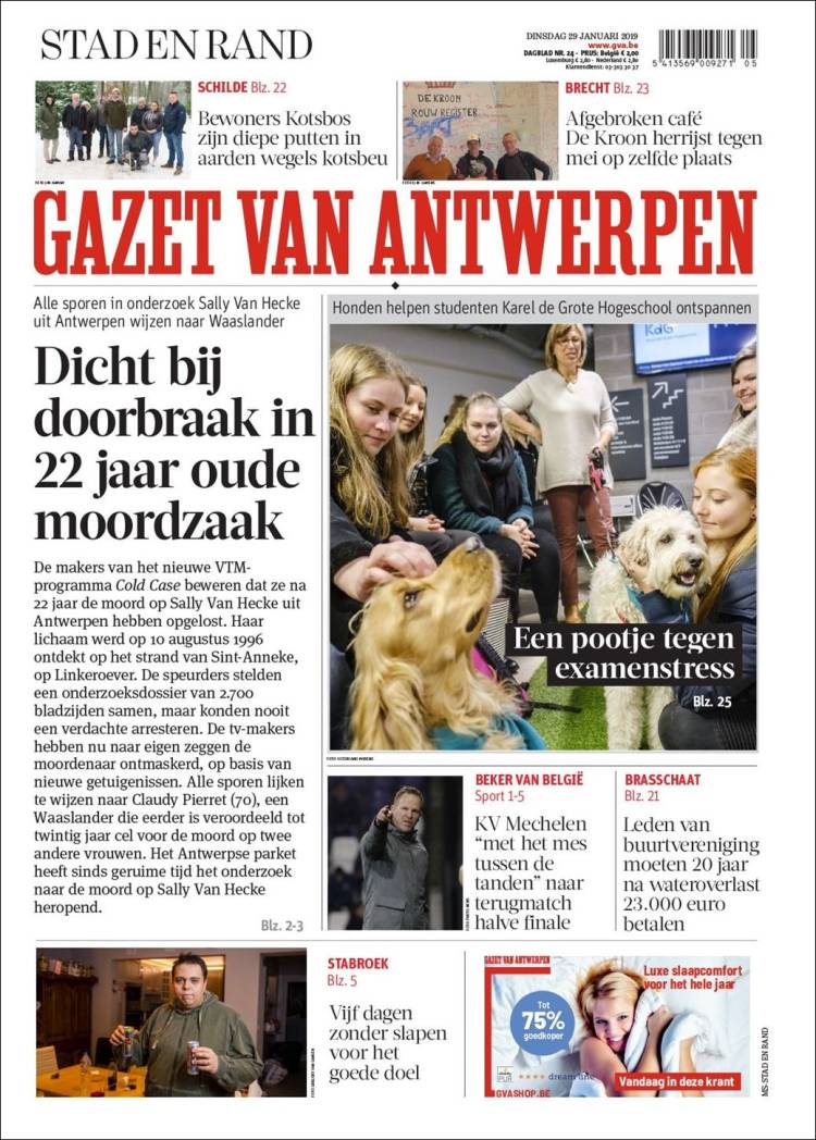 Portada de Gazet van Antwerpen (B&eacute;lgica)