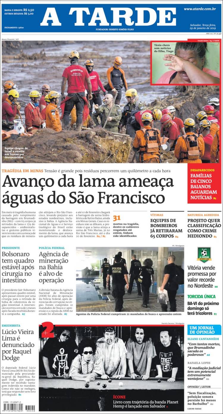 Portada de Diário A Tarde (Brasil)