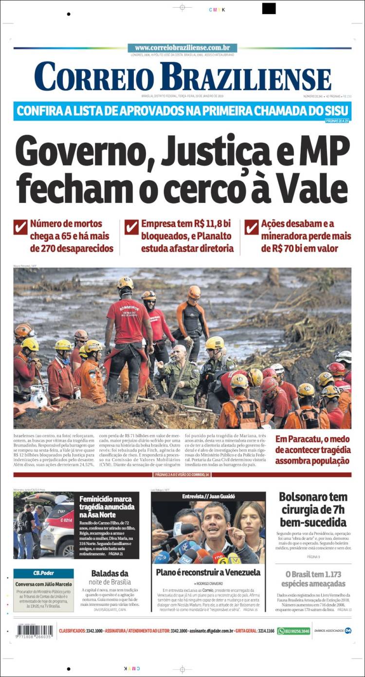 Portada de Correio Braziliense (Brasil)