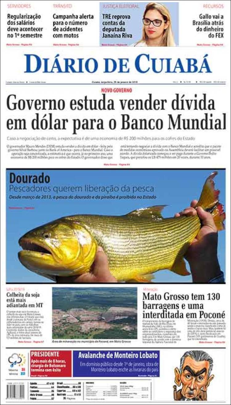 Portada de Diário de Cuiabá (Brasil)